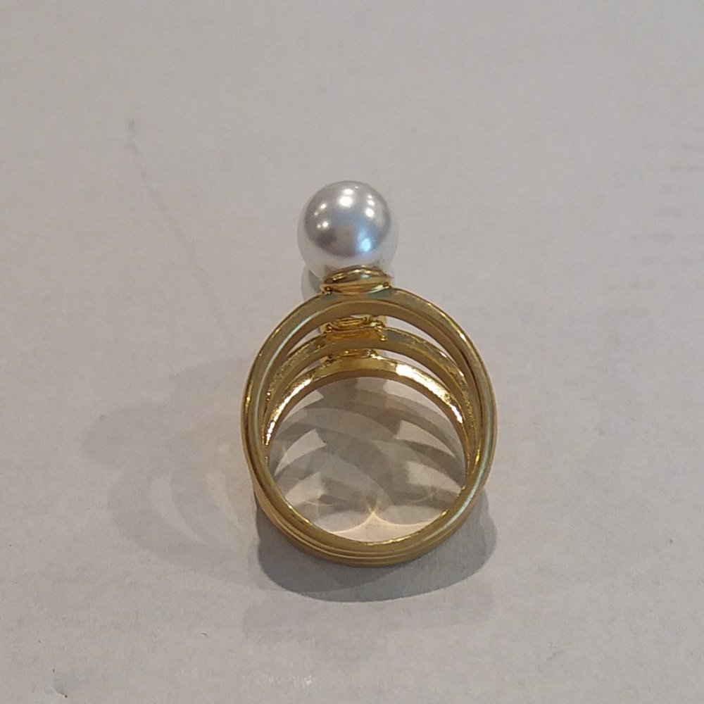 Tory Burch Kira Pearl Stackable Ring Size 7 - Picture 5 of 11